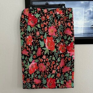 NWOT Lane Bryant Stretch Floral Pencil Skirt 14W